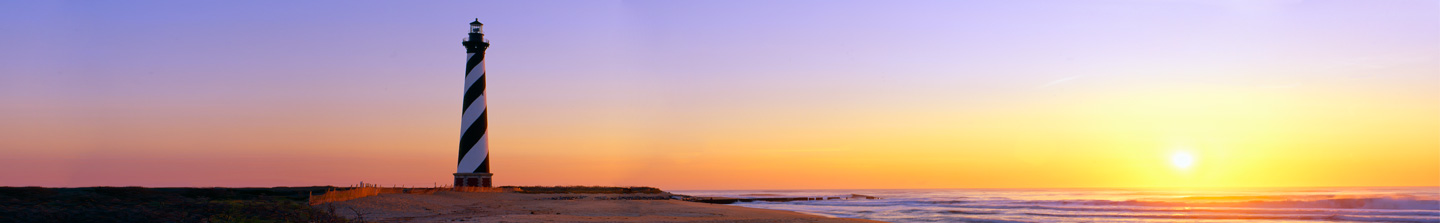 Sunset at Cape Hatteras Lighthouse on the Outer Banks of North Carolina